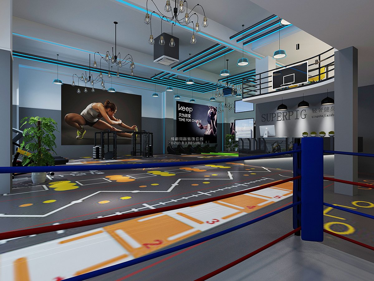 現(xiàn)代科技風健身房裝修效果圖