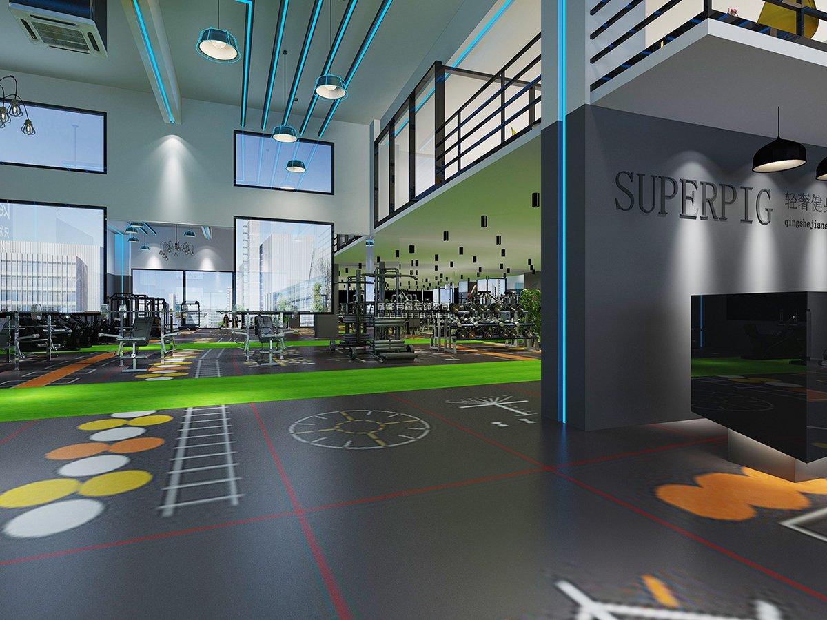 現(xiàn)代科技風健身房裝修效果圖
