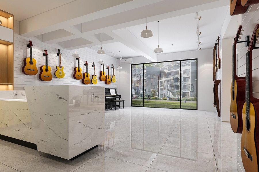 「培訓(xùn)機構(gòu)裝修」成人樂器中心裝修效果圖